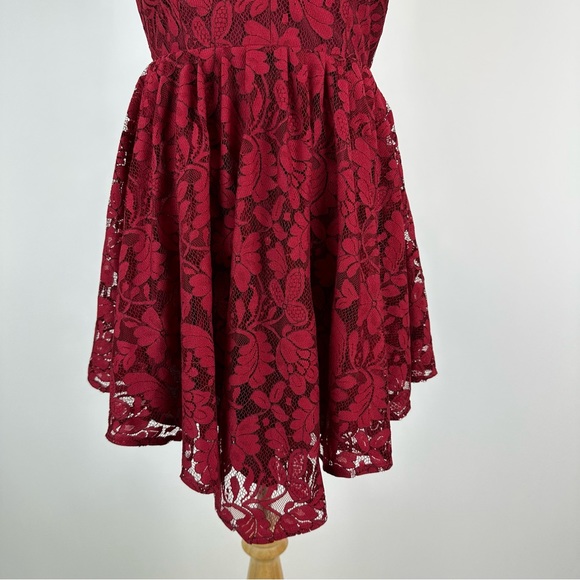 NBD X Revolve Red Lace Get Out Dress Medium - Picture 4 of 16